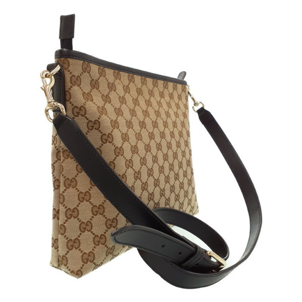 Gucci GG Monogram Brown Web Flat Messenger Bag red green web - Picture 2 of 9